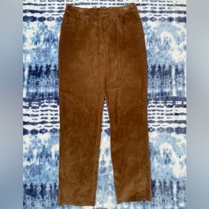 100% Leather Jones New York Vintage Suede Braided Pants Size 12